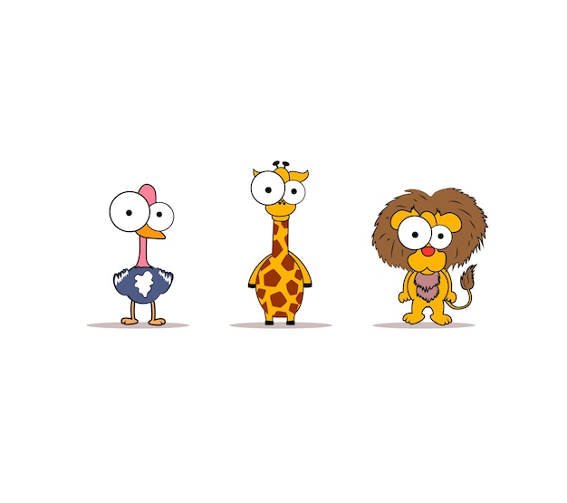 A cartoon of a giraffe and a lion