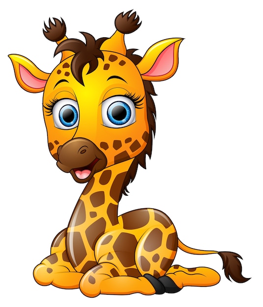 Cartoon giraffe sitting