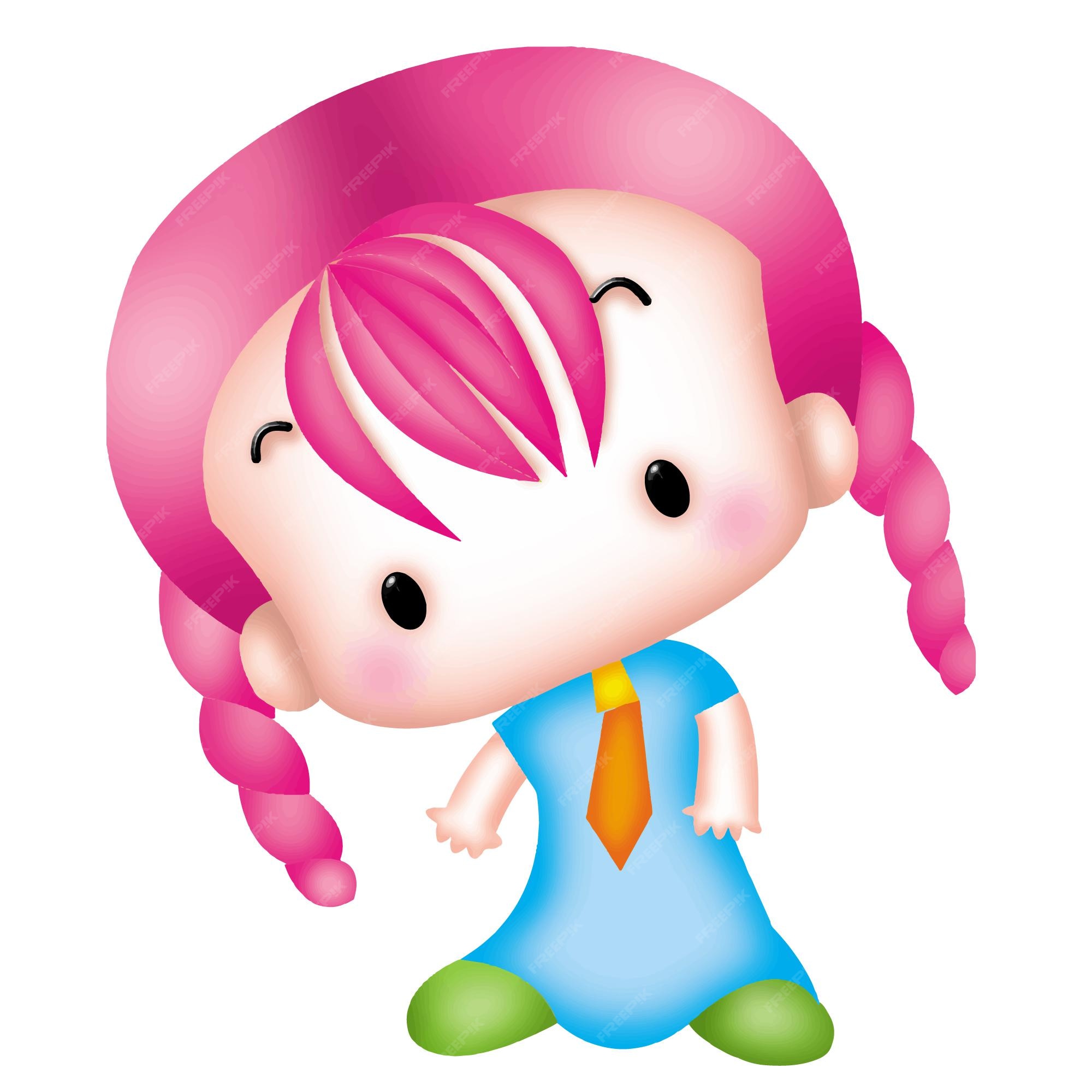 Cartoon Girl Character Doll Sweet Model Emotion Drawing Kawaii