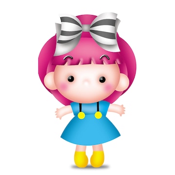 Premium Vector | Cartoon girl character doll sweet model emotion ...