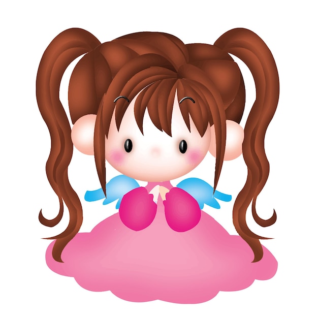 cartoon girl character doll sweet model emotion illustration clipart drawing kawaii anime