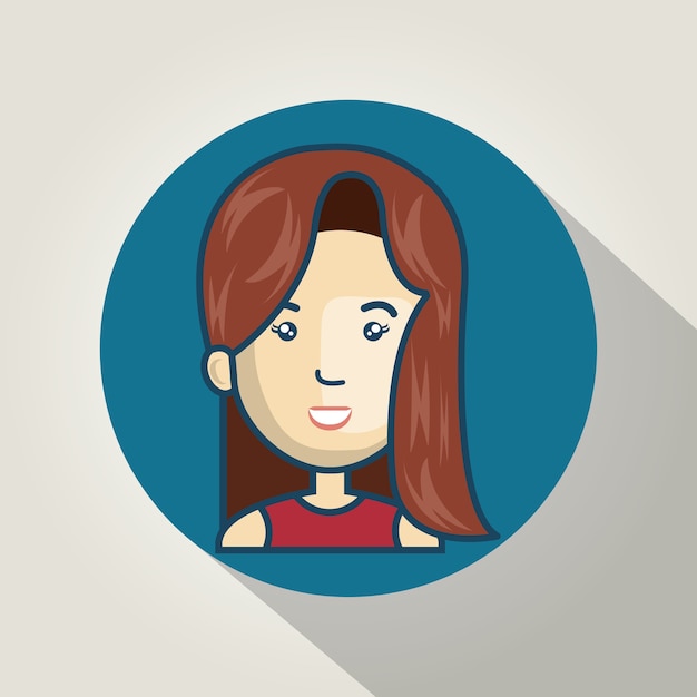 Vector cartoon girl character web