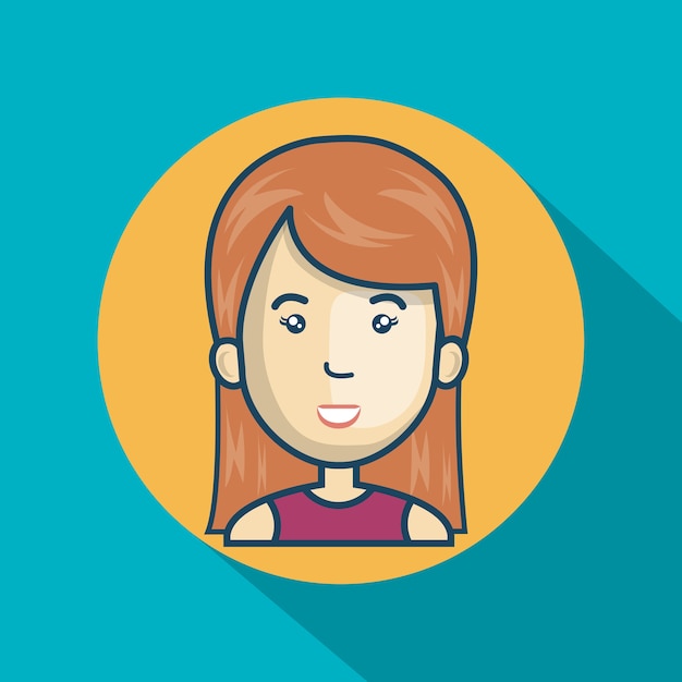 Vector cartoon girl character web