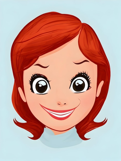 cartoon Girl face 2d vector with white background