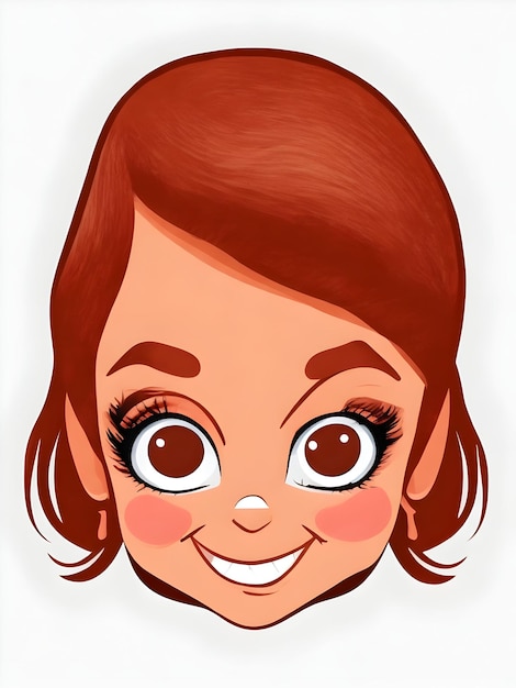 cartoon Girl face 2d vector with white background