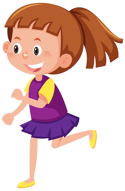 Cartoon girl in walking posture