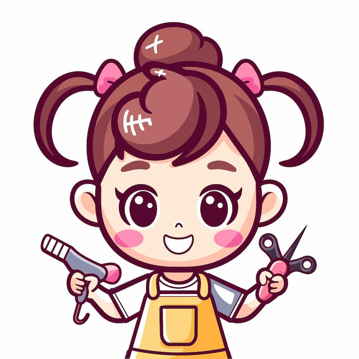 Vector 질과 질을 가진 만화 소녀