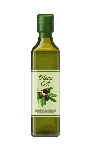 Vector cartoon glazen fles olijfolie