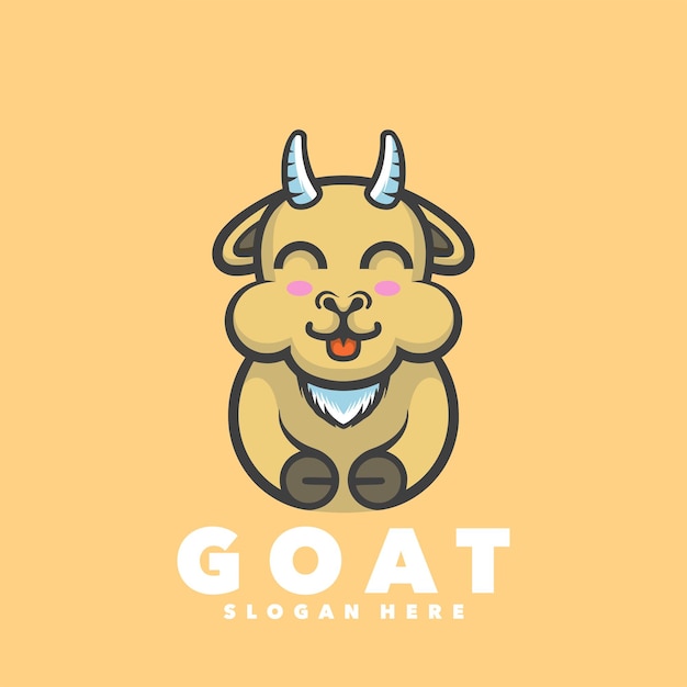 A cartoon goat with a big smile on his face