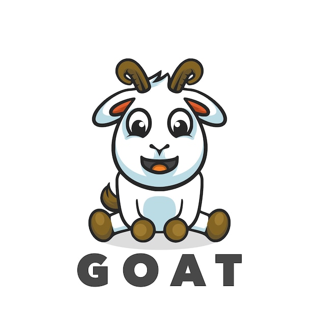 A cartoon goat with the word goat on it