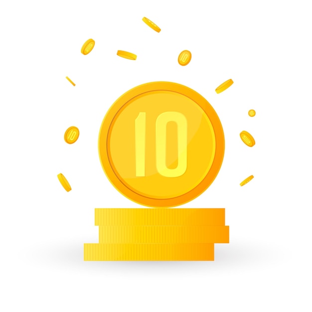 Cartoon gold coin icon