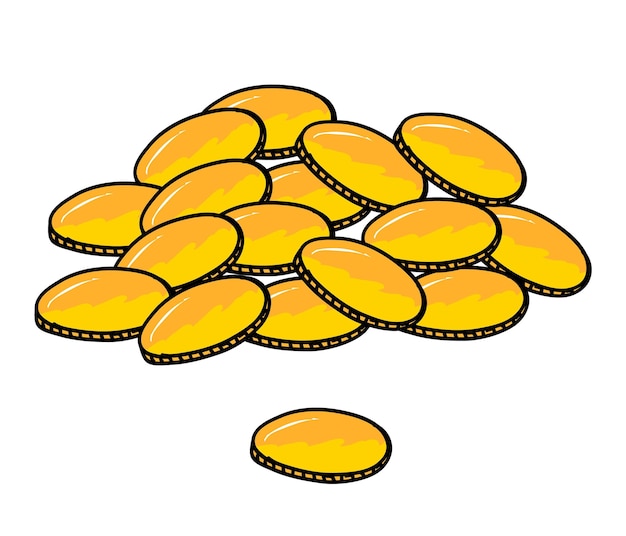Vector cartoon of gold money coin perfect for finance banking investment and business related designs
