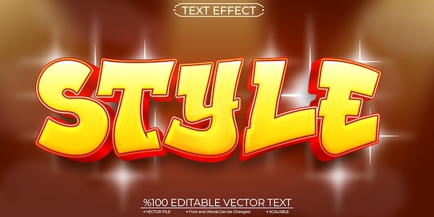 Cartoon Gold and Red Shiny Style Editable and Scalable Vector Text Effect