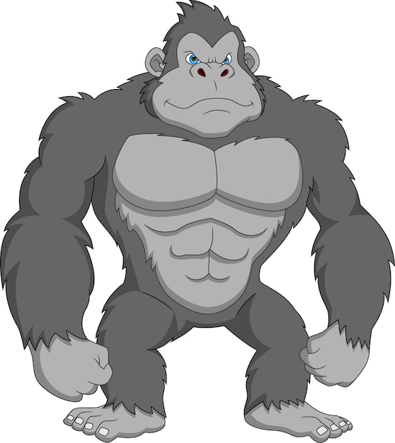 cartoon gorilla on white background