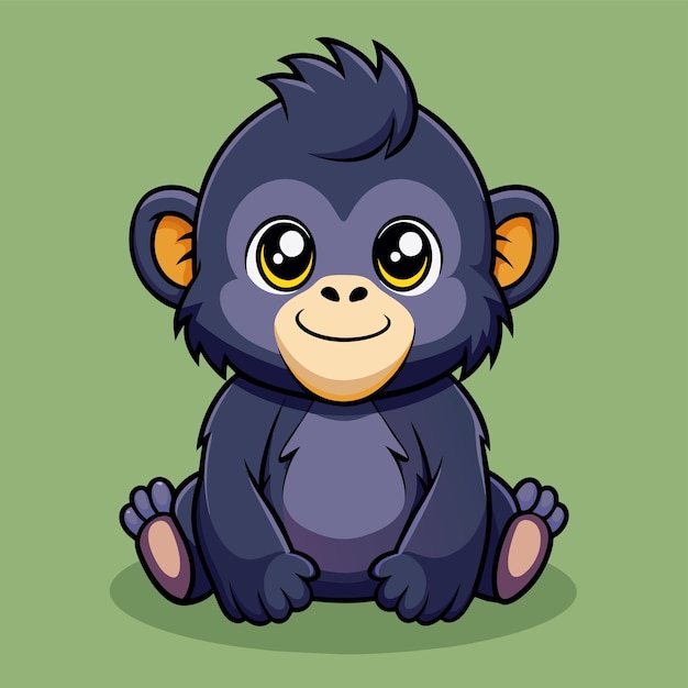 a cartoon of a gorilla with a big yellow eyes