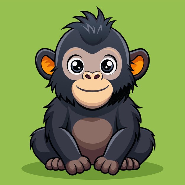 a cartoon of a gorilla with a green background