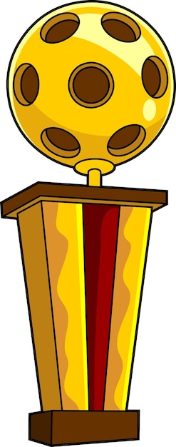 Cartoon gouden pickleball trofee vector hand getrokken illustratie