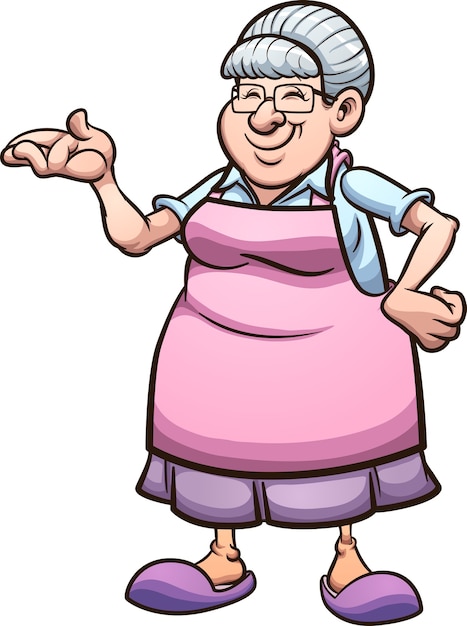 Cartoon grandmother illustration