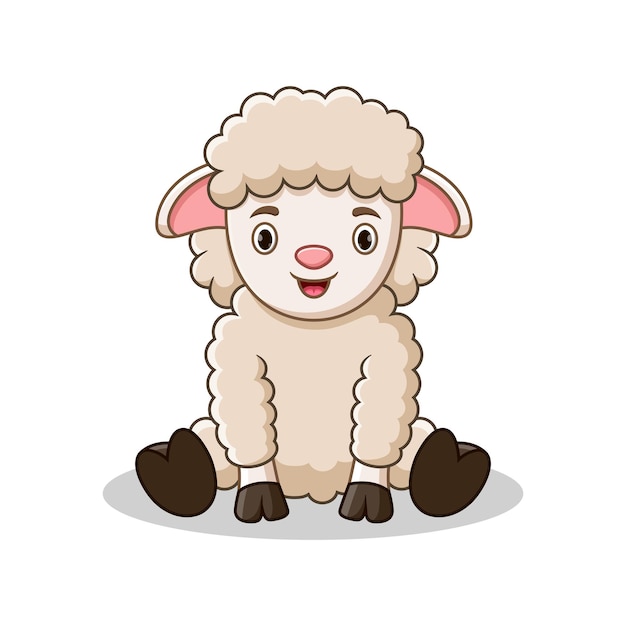 Cartoon grappige baby schapen zitten