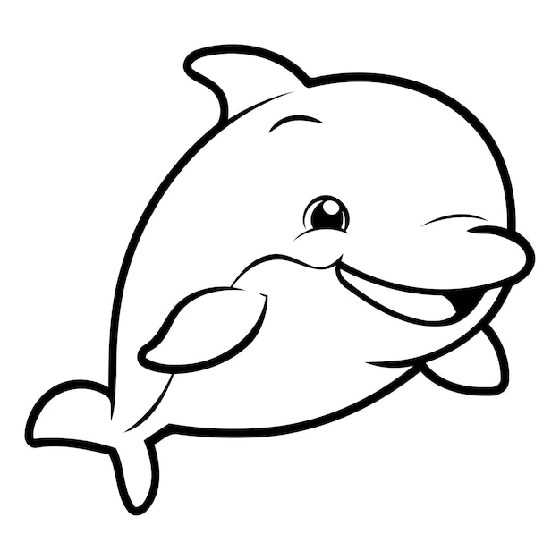 Vector cartoon grappige dolfijn vector illustratie van een schattige cartoon dolfijn