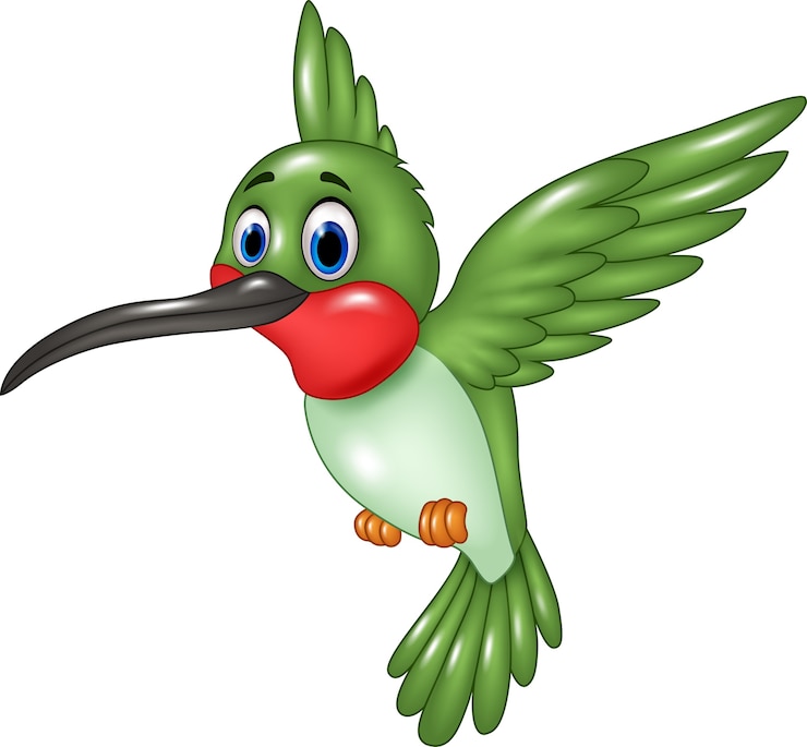 Vector cartoon grappige kolibrie