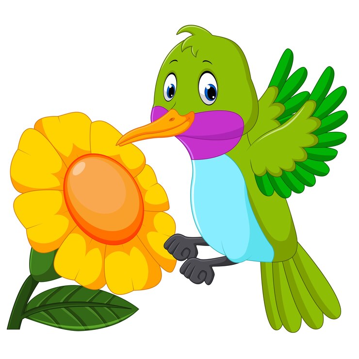 Vector cartoon grappige kolibrie
