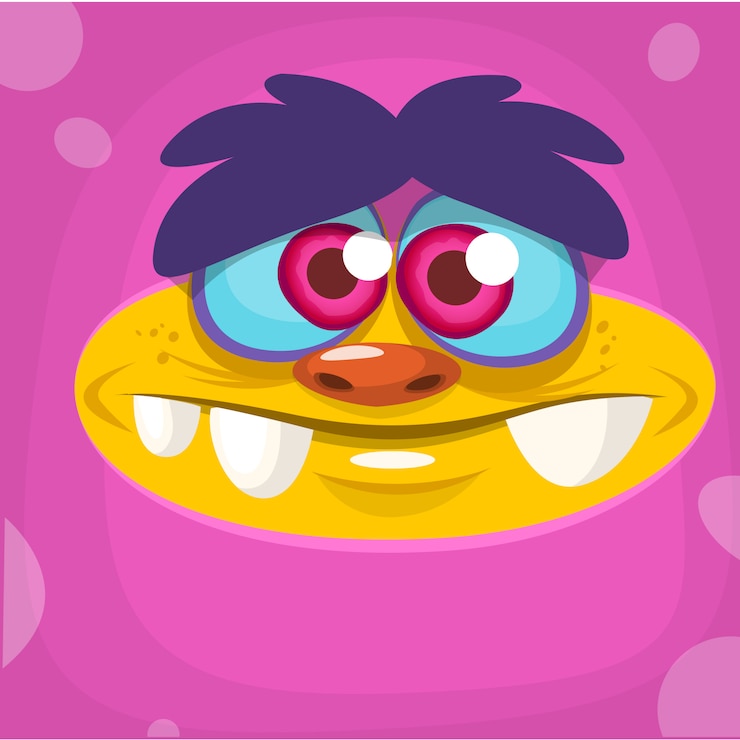 Vector cartoon grappige monster gezicht illustratie