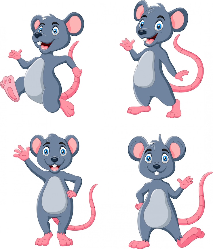 Vector cartoon grappige muis collectie collectie zwaaien