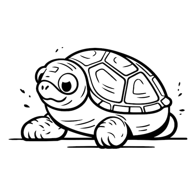 Cartoon grappige schildpad Vector illustratie van een schattige schildpad