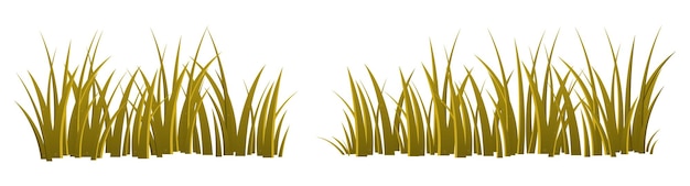 Вектор Мультфильм травы листья коллекции векторные иллюстрации, изолированные на белом фоне