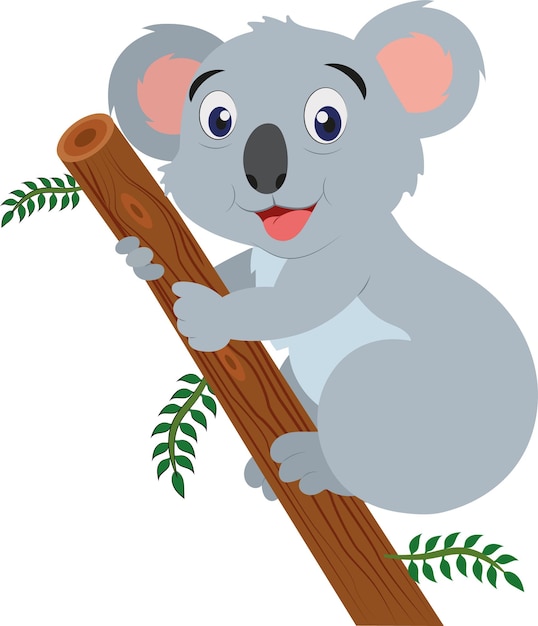 Cartoon gray koala vector