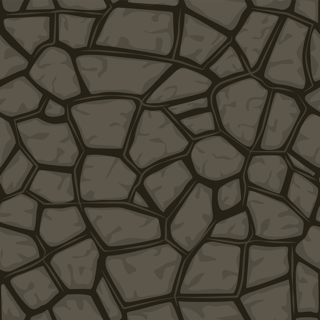 Vector cartoon gray stone seamless background, texture pattern