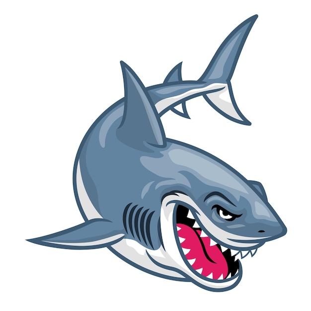 Cartoon great white shark