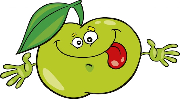 cartoon green apple