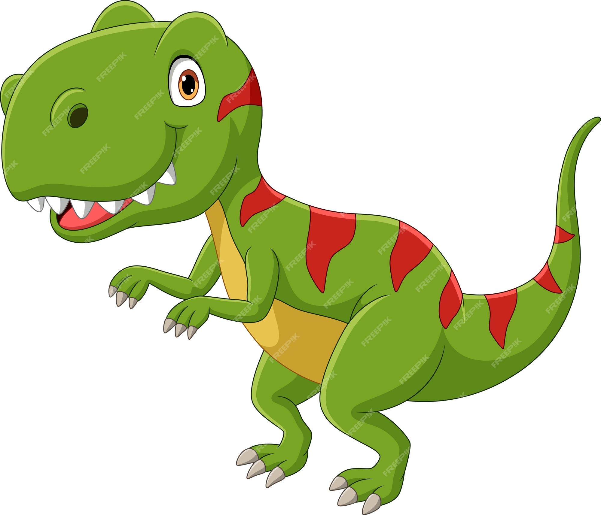 Cute Green Dinosaur Cartoon Stock Vector - Illustration of hunter