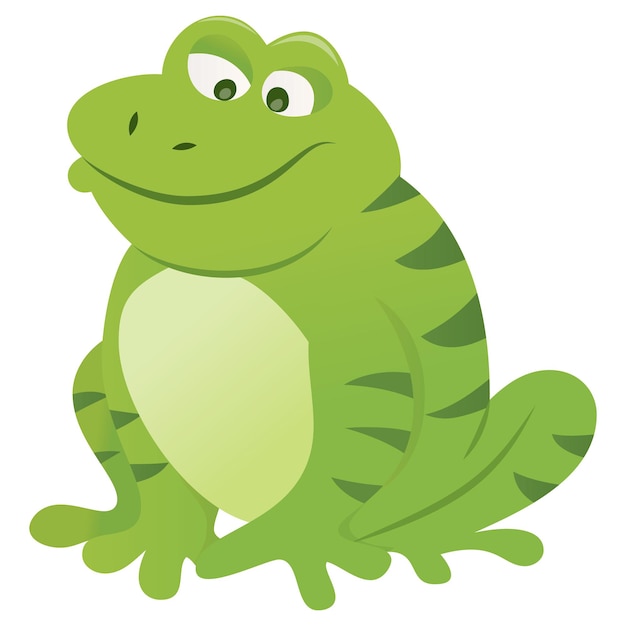 Cartoon green fat frog