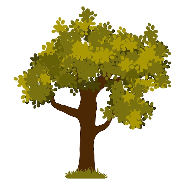 Vector cartoon green tree icon