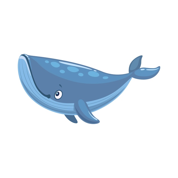 Cartoon grijze walvis karakter kid grappig zeedier