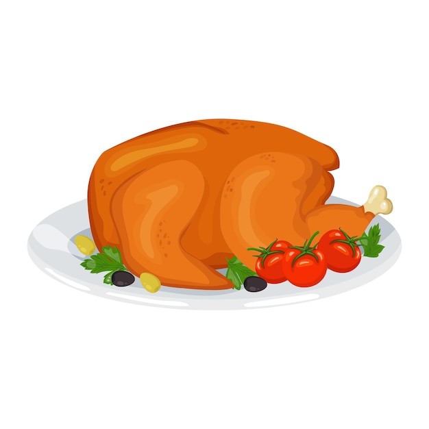 cartoon grilled chiken