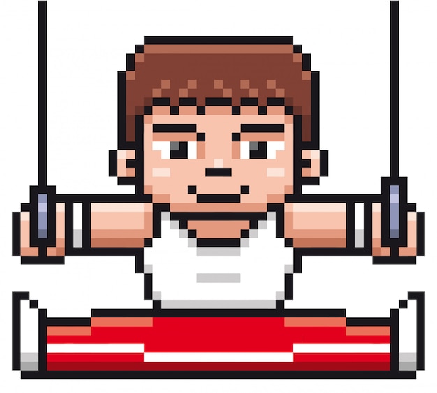 Cartoon gymnastic-speler - pixel ontwerp