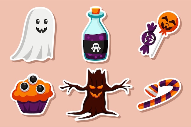 Cartoon Halloween Sticker Set Collectie
