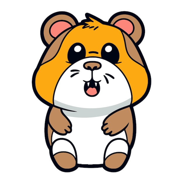 A cartoon hamster with a white background.