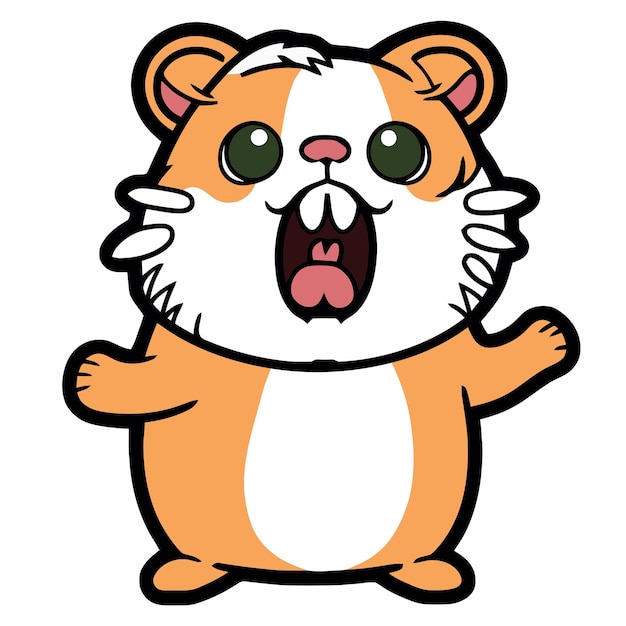 A cartoon hamster with a white stripe on the bottom.