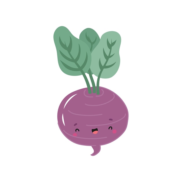 Cartoon hand drawn beet with funny face Cute character for kids design