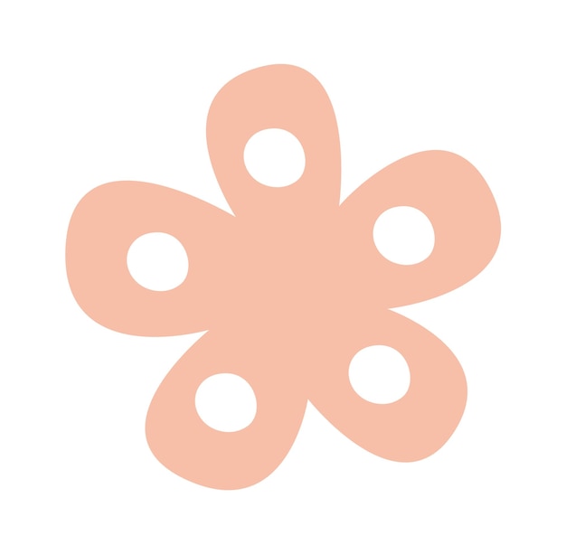 Cartoon hand drawn flowers flat icon