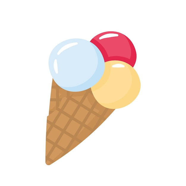 Cartoon hand drawn ice cream cone