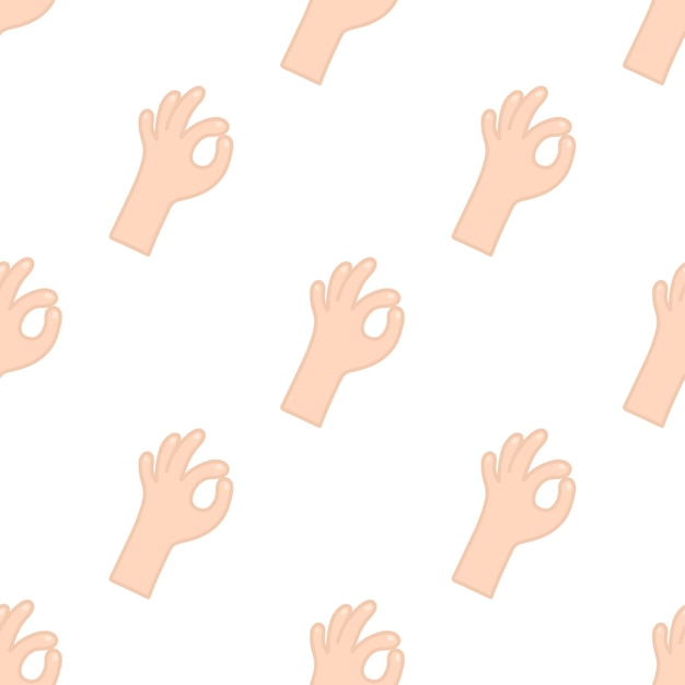 Cartoon hand ok pattern