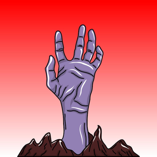 A cartoon of a hand reaching out of the ground