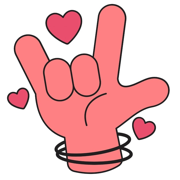 Vector a cartoon hand with a bracelet and a heart on it