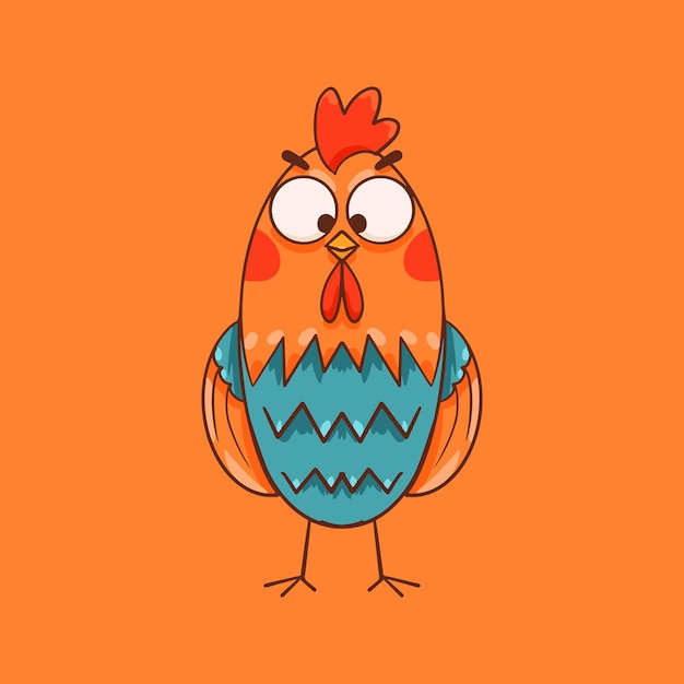 Cartoon handpainted chicken illustration design